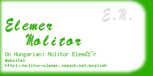 elemer molitor business card